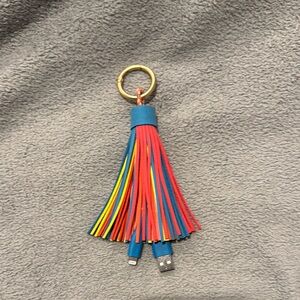 Colorful Tassel Keychain with USB Charging Cables